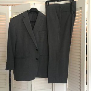 Men's Light Gray Wool Suit 46 Regular Pants 38 x 29